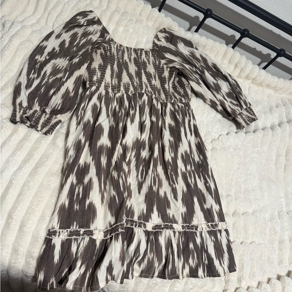 Shyanne Checkered Brown and Cream Dress
